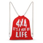 NIBABA İpli Sırt Çantası 4x4 My Way of Life Büyük Kapasiteli Sırt Çantası Cinch Suya Dayanıklı Kanvas Spor Yoga Spor Çantası Erkek Kız Kadın Erkek, resim olarak