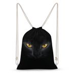 NIBABA İpli Sırt Çantası Kedi Gözü Büyük Kapasiteli Sırt Çantası Cinch Suya Dayanıklı Kanvas Spor Yoga Spor Çantası Erkek Kız Kadın Erkek için, resim olarak