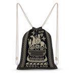 NIBABA İpli Sırt Çantası Viking God Odin Büyük Kapasiteli Sırt Çantası Cinch Suya Dayanıklı Kanvas Spor Yoga Spor Çantası Erkek Kız Kadın Erkek, resim olarak