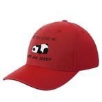 NIBABA Kadın Let Me Sleep Beyzbol Şapkası Erkek Spor Şapkaları Yazlık Şapka Ayarlanabilir Beyzbol, Tek Beden, kırmızı tarz, 6 3/4-7 1/2
