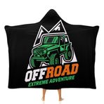 NIBABA Off-road Extreme Sport 4x4 Macera Kapüşonlu Battaniye, Kadınlar için Sıcak Rahat Battaniye Pijama, Rahat Peluş Rahat Mikrofiber Termal Kapüşonlu Battaniye Kızlar için 40x50 inç (100x130 cm)