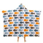NIBABA Sevimli Çocukça Balık Kapüşonlu Battaniye, Kadınlar için Sıcak Rahat Battaniye Pijama, Rahat Peluş Rahat Mikrofiber Termal Kapüşonlu Battaniye Kızlar için 40 x 50 inç (100 x 130 cm)