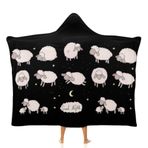 NIBABA Sevimli Çocukça Hayvan Sevimli Koyun Uyku Kapüşonlu Battaniye, Kadınlar için Sıcak Rahat Battaniye Pijama, Rahat Peluş Rahat Mikrofiber Termal Örtü Kapüşonlu Battaniye 40x50 inç (100x130 cm)