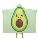 NIBABA Sevimli Sevimli Avokado Kapüşonlu Battaniye, Kadınlar için Sıcak Rahat Battaniye Pijama, Rahat Peluş Rahat Mikrofiber Termal Örtü Kapüşonlu Battaniye 40x50 inç (100x130 cm)