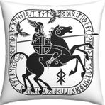 NIBABAEU Yastık Kılıfları 1 Adet Eski İskandinav Mitolojisi Tanrı Viking Çağı Odin Wotan Dekoratif Yastık Kılıfları 70 cm x 80 cm Yumuşak Polyester Kare Yastık Kılıfları Oturma Odası Kanepe Kanepe