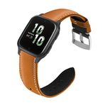Niboow Garmin Venu Sq 2/Venu Sq 2 Music/Venu 2 Plus/Venu Sq/Venu Sq Music ile uyumlu, gerçek deri saat kayışı, Garmin Vivoactive 3 music/Forerunner 245 müzik için bileklik - kahverengi, Paslanmaz çelik