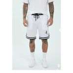 NİCE Baskılı Erkek Beyaz Basketbol Şortu - Retro Tarz Filesiz Rahat Kesim Spor Şort