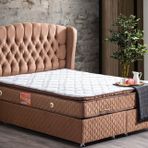 Nice Baza Başlık Ve Real Pedli Yatak, Açık Kahve, 90X200