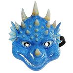 nice--buy Ejderha Maskesi Çocuk Performansı Yarım Maske Canavar Raptor Kafası Çocuk Maskesi Hayvan Kostümü Parti Mavi Medium