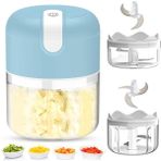 Nice Day Mini Gıda Doğrayıcı İçin Sarımsak Kıyma Makinesi 250 ml (Yurt Dışından) - Mavi