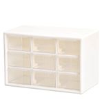 NiceLand 9 çekmeceli plastik saklama kutusu, düzenleme kutusu, 18 x 12 x 10 cm, ev, atölye, ofis için, takı saklamak için, alet vidaları, duvar montajı için uygundur