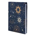 NICENEEDED Moon And Sun Tarot Gerilebilir Kitap Kılıfı, 25 x 20 cm Yeniden Kullanılabilir Kitap Kılıfı, Çoğu Ciltli Kitap İçin Elastik Bez Yıkanabilir Kitap Koruyucu