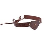 NICENEEDED Orta Çağ Korsan Göz Kapağı Suni Deri Kabartmalı Vintage Viking Göz Maskesi Rönesans Göz Kapağı Yetişkinler için Cosplay Kostüm Aksesuarı