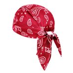 NICEYEA Bandana, şapka, korsan şapkası, koşu beresi, ter emici, nefes alan spor başlık, jant kapağı, nemi dışarı atan yaz beresi, Kırmızı., Tek Beden