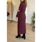 Niche Thread Volanlı Triko Tesettür Elbise - Bordo - Standart