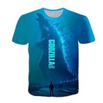 NICHIYO Godzilla tişört, üniseks, 3D baskı, yaz, yuvarlak yaka, erkek, spor, boş zaman, kısa kollu, fitness, dış mekan tişörtü, 10, 4XL