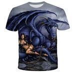 NICHIYO Godzilla tişört, üniseks, 3D baskı, yaz, yuvarlak yaka, erkek, spor, boş zaman, kısa kollu, fitness, dış mekan tişörtü, 22, M