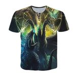 NICHIYO Godzilla tişört, üniseks, 3D baskı, yaz, yuvarlak yaka, erkek, spor, boş zaman, kısa kollu, fitness, dış mekan tişörtü, 33, XL
