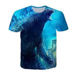 NICHIYO Godzilla tişört, üniseks, 3D baskı, yaz, yuvarlak yaka, erkek, spor, boş zaman, kısa kollu, fitness, dış mekan tişörtü, 34., XXL