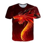 NICHIYO Godzilla tişört, üniseks, 3D baskı, yaz, yuvarlak yaka, erkek, spor, boş zaman, kısa kollu, fitness, dış mekan tişörtü, 4, S