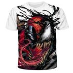 NICHIYO Venom tişört, üniseks, 3D baskı, yaz, yuvarlak yaka, erkek, spor, boş zaman, kısa kollu, fitness, dış mekan tişörtü, 13, L