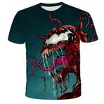 NICHIYO Venom tişört, üniseks, 3D baskı, yaz, yuvarlak yaka, erkek, spor, boş zaman, kısa kollu, fitness, dış mekan tişörtü, 18, L