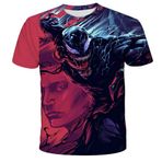 NICHIYO Venom tişört, üniseks, 3D baskı, yaz, yuvarlak yaka, erkek, spor, boş zaman, kısa kollu, fitness, dış mekan tişörtü, 4, L