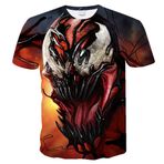 NICHIYO Venom tişört, üniseks, 3D baskı, yaz, yuvarlak yaka, erkek, spor, boş zaman, kısa kollu, fitness, dış mekan tişörtü, 8, L