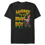 Nickelodeon Big & Tall Aaahh Real Monster Bday Black Erkek T-shirt