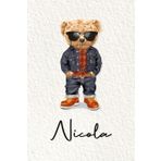Nicola: Cahier personnalisé avec prénom Nicola | Cadeau d'anniversaire pour enfant, garçon, homme, copain ... | Nounours | 110 pages lignée, Petit Format 6x9 pouces (15,24 x 22,86 cm)