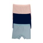 Nicoletta Kadın Lazer Kesim Dikişsiz Kadın Boxer Külot 3'lü Paket Yüksek Bel Polyester Pudra, XL