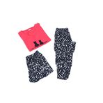 Nicoletta Kadın Şortlu Ve Uzun Pijama Takımı Kısa Kollu 3'lü Set Likralı Cepli Nar, XL