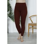 Nicoletta Kadın Yüksek Bel Toparlayıcı Tayt Kaşkorse Fitilli Polyester Kiremit