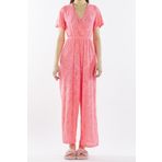 Nicoletta NIC1006_R16 Pembe Neon Dantelli Kadın Pareo Tulum Plaj Elbisesi