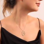 Nida Jewelry 925 Ayar Gümüş Anne Bebek Isim Kolye - Altın - 45 cm