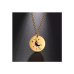 Nida Jewelry 925 Ayar Gümüş Ay Ve Yıldızlar Disk Kolye