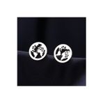 Nida Jewelry 925 Ayar Gümüş Dünya Haritası Küpe
