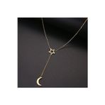 Nida Jewelry 925 Ayar Gümüş Iç Içe Ay Yıldız Kolye