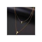 Nida Jewelry 925 Ayar Gümüş Ikili Haç Kolye