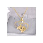 Nida Jewelry 925 Ayar Gümüş Kalp Anne Bebek Kolye