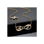 Nida Jewelry 925 Ayar Gümüş Kelebek Detaylı Sonsuzluk Çift Harf Kolye