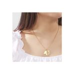 Nida Jewelry 925 Ayar Gümüş Özel Tasarım Altın Kaplama Yaprak Kolye