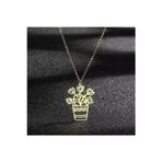 Nida Jewelry 925 Ayar Gümüş Saksıda Çiçek Kolye