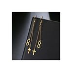 Nida Jewelry 925 Ayar Gümüş Sonsuzluk Haç Küpe