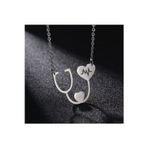 Nida Jewelry 925 Ayar Gümüş Stetoskop Kalp Atışı Kolye