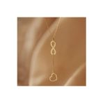 Nida Jewelry 925 Ayar Gümüş Uç Uca Sonsuzluk Kalp Kolye