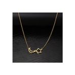 Nida Jewelry Kadın Sarı 925 Ayar Gümüş Ay Ve Yıldız Kolye