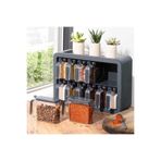 NIDAGE Plastik 12'li Baharatlik Set, 250-499 ml, Siyah, Kendinden Kaşıklı