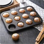 Nidage Teflon 12'li Cupcake-Mini Cheesecake ve Muffin Için Yanmaz Tepsi - Kek, Kurabiye, Turta ve Çörek Ka
