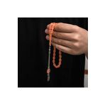 NİDAM BUTİK Gümüş Püskül Sıkma Kehribar Tesbih NIDMBTK-T8790